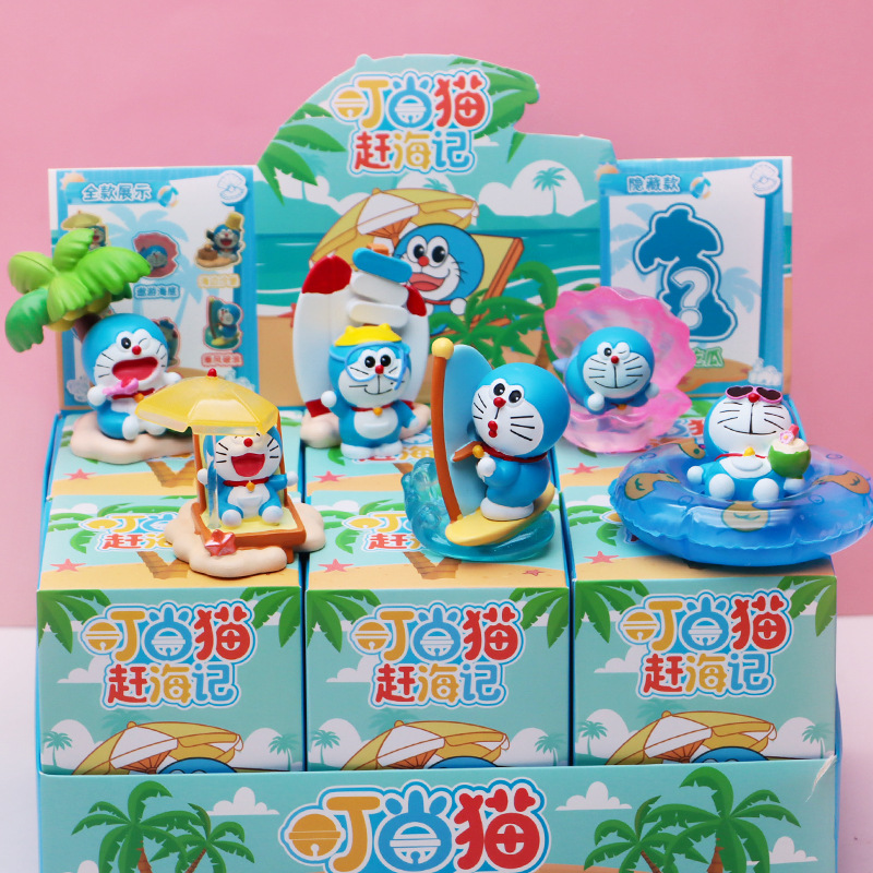 叮当猫赶海记盲盒创意可爱哆啦A梦公仔摆件送孩子生日礼物精品店