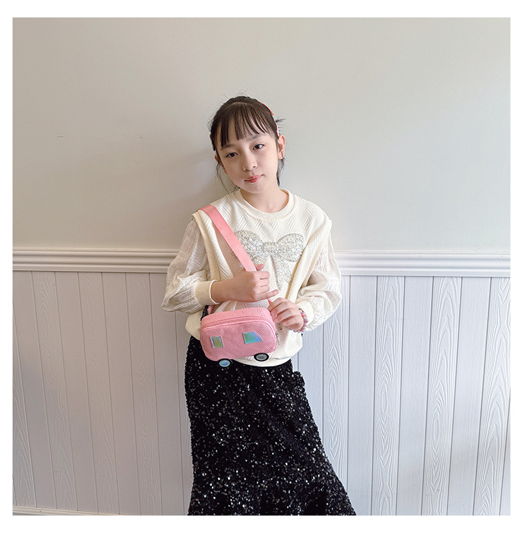 Niños Lienzo Color Sólido Lindo Hilo De Coser Cuadrado Cremallera Bolsas De Hombro display picture 20