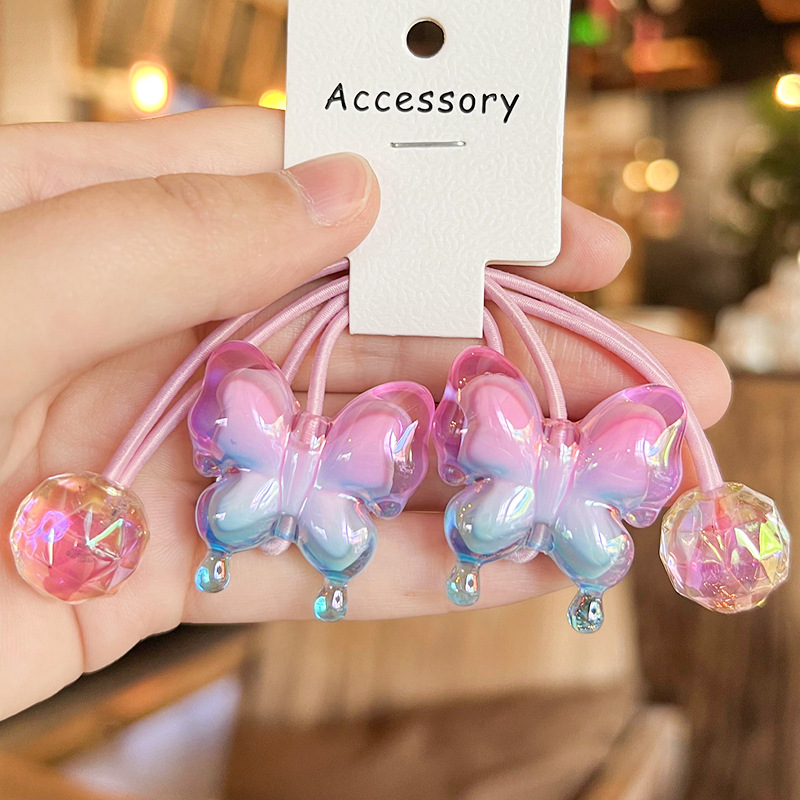 Sweet Girl'S Gradient Color Butterfly Arylic Hair Tie display picture 6
