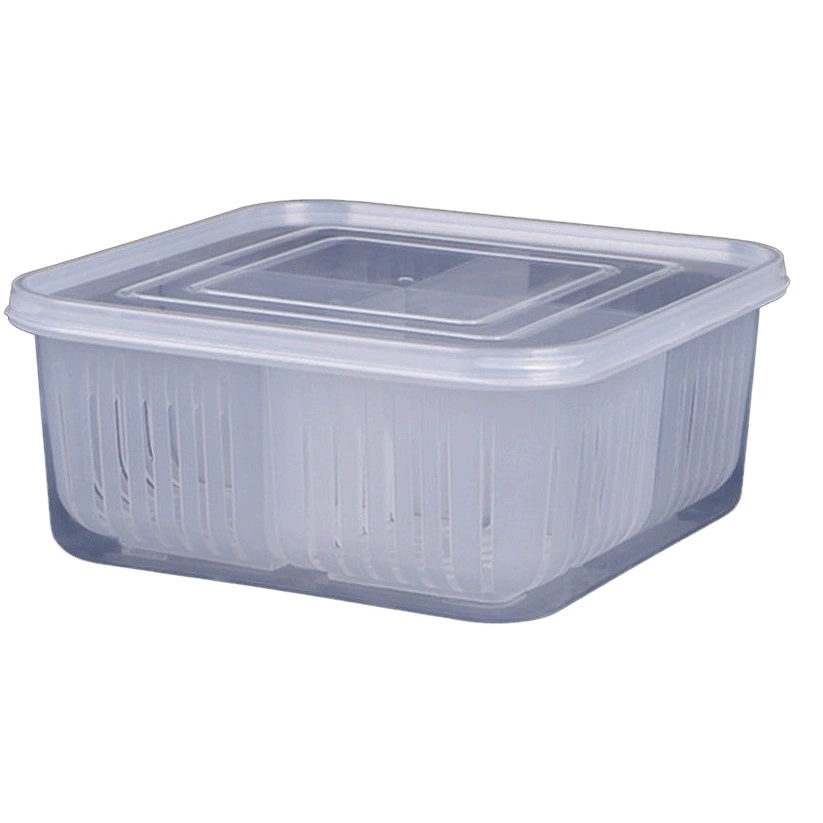 Кухонный лук, имбирь и чеснок Ящик для хранения с четырьмя отделениями Кухонный холодильник Ящик для хранения свежести с крышкой Отсеки для хранения фруктов Большая емкость Герметичное хранилище для фруктов