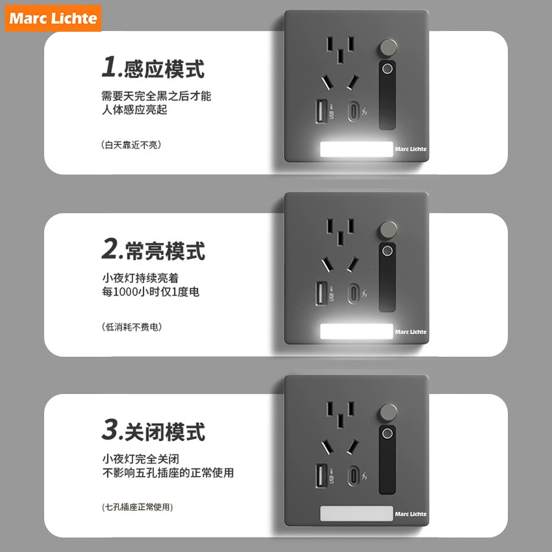Physiological induction floor lighting, LED night light for bed