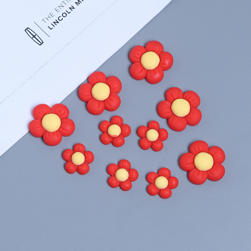 A small red flower five petal flower cream glue mobile phone shell diy material handmade net red resin accessories glue drop A small red flower five petal flower cream glue mobile phone shell diy material handmade net red resin accessories glue drop