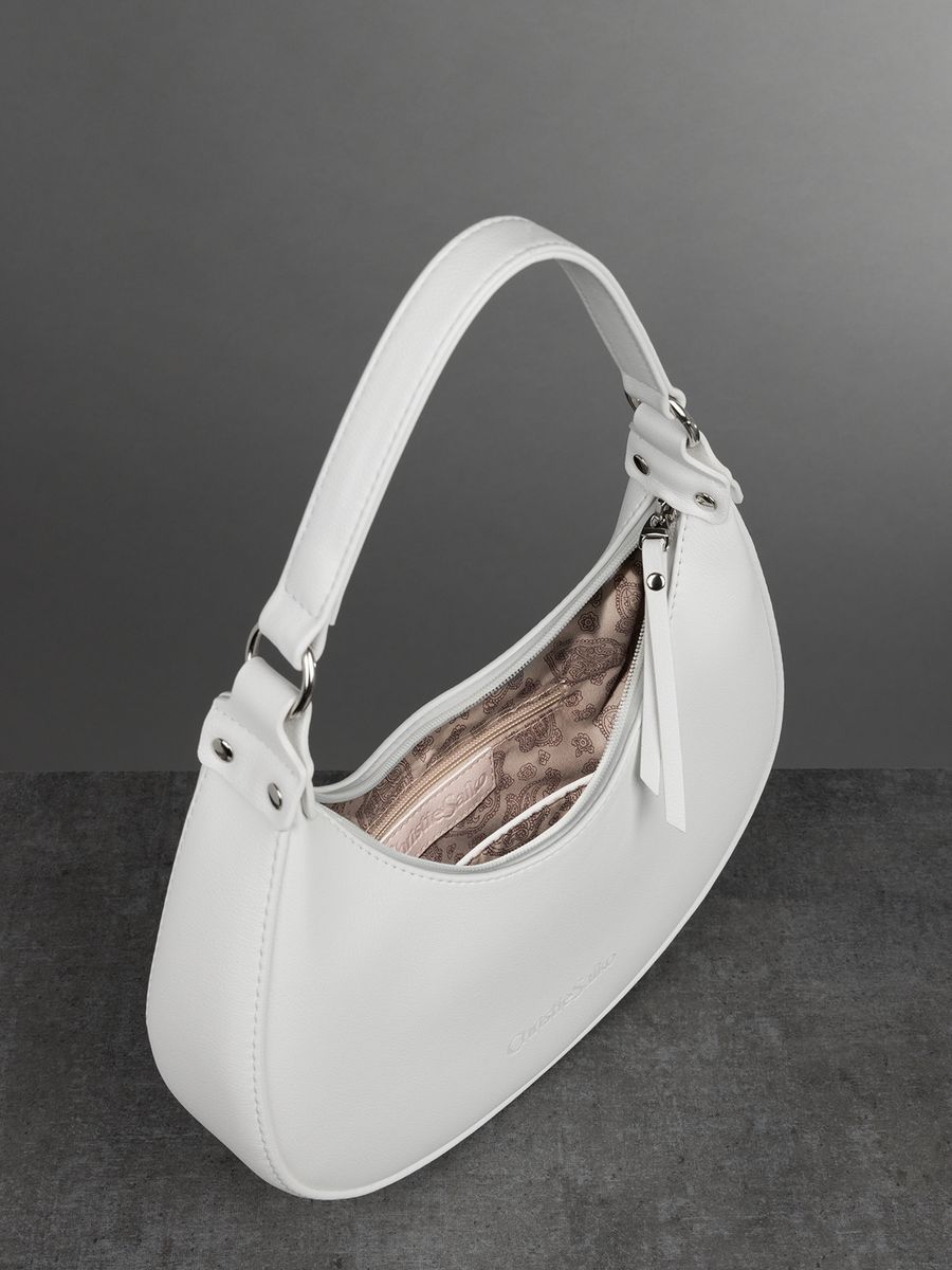 Solid Color Pattern Women's Small Pu Leather Solid Color Classic Style Zipper Saddle Bag