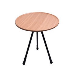 Outdoor camping portable tripod lifting folding table camping lightweight mini round table coffee table wood grain retro