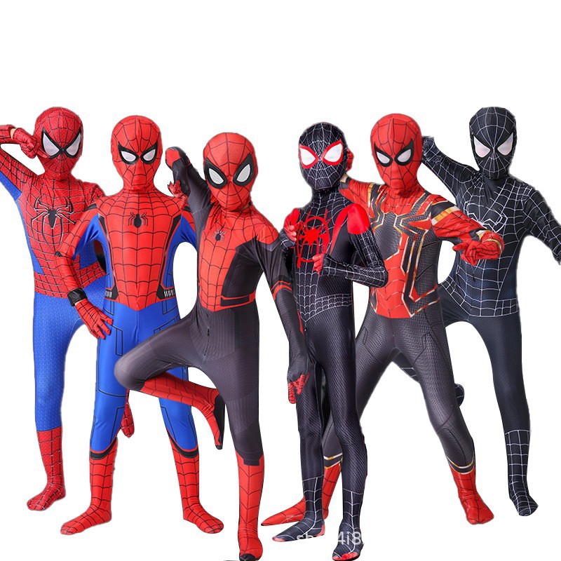 Foreign Trade Cross-Border Spider-Man Clothing Adult Bodysuit Cosplay Costume Iron Man Children's Clothing Role-Playing Dark Style