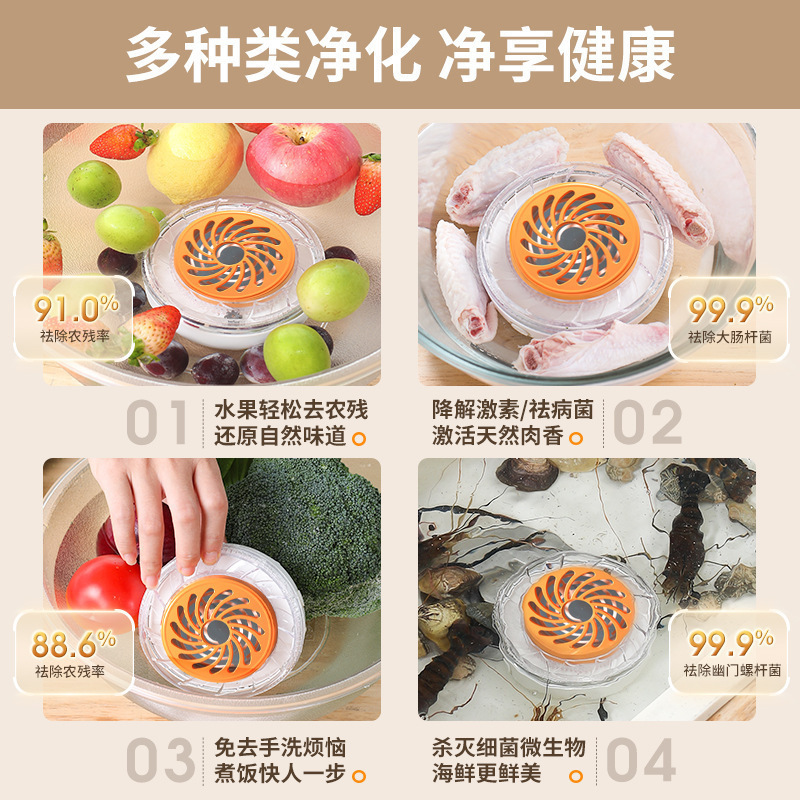 跨境新款果蔬清洗机洗菜机净化器家用食材清洗器水果蔬菜去农残消|undefined