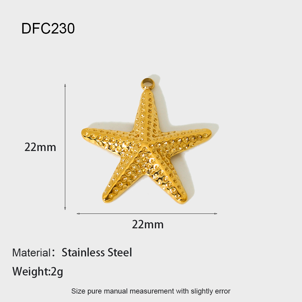 1g Weight 1 Piece 304 Stainless Steel Letter Rainbow Starfish Pendant