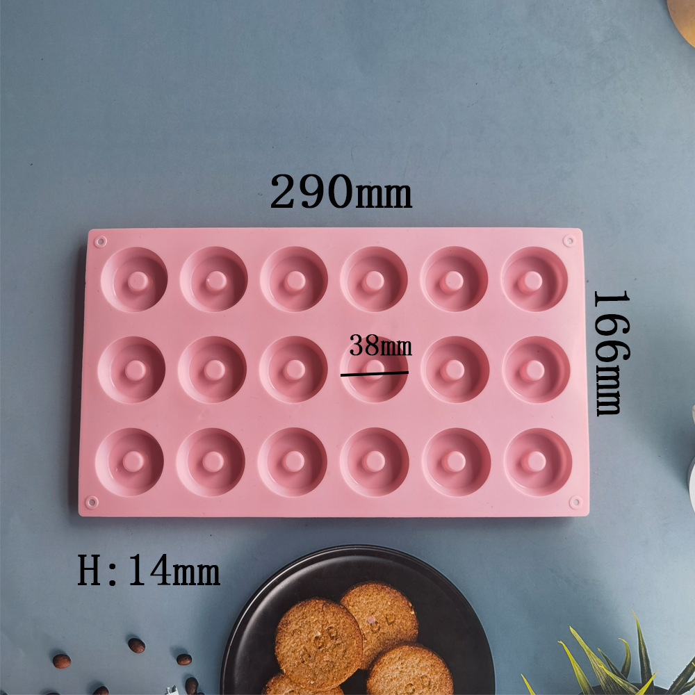 18 donuts 411 chocolate de silicona molde de helado molde de mousse pasteles gelatina molde de harina de arroz