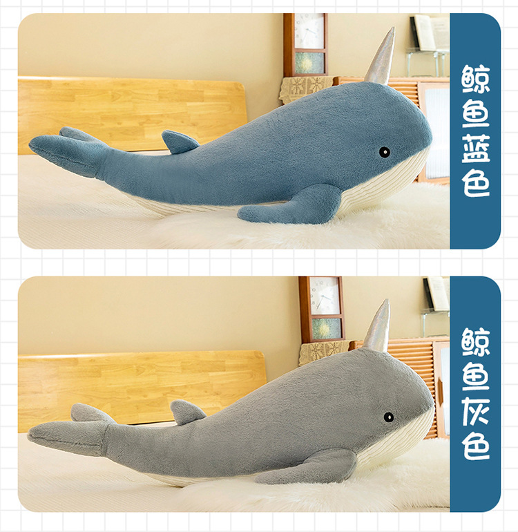 Shark Pillow Whale Pillow Sleeping Doll Soothing Doll Bedroom Super Soft Clip Leg Pillow Birthday Gift for Men and Women