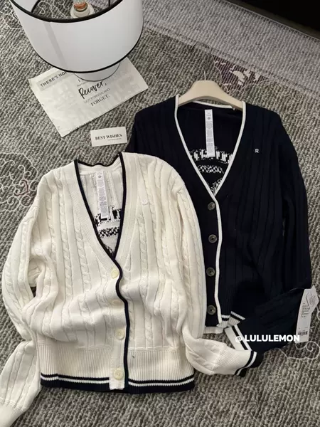 Lu Corron-Blend Women's Tennis Cotton-Blend Knit Cardigan