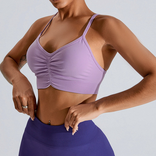 New European and American-style backless yoga wear for women: seamless, quick-drying outdoor sports bra and snug-fit fitness/yoga vest