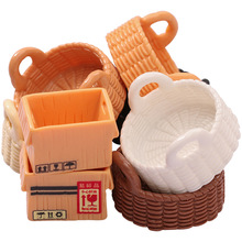 树脂仿真迷你食玩篮子面包筐模型玩具微缩娃娃屋场景diy饰品配件