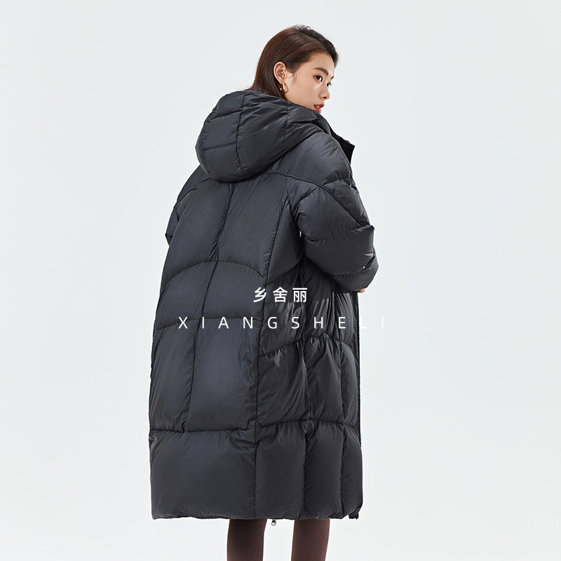 Winter puff down jacket Gao Ke heavy velvet temperament women's long thickened bread white goose down clothing wholesale