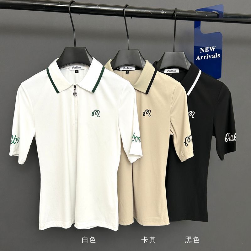 New Golf Women's Short-Sleeved Tops Quick-Drying Breathable Casual Polo Shirts Slimming Look Elastic Sports Jerseys