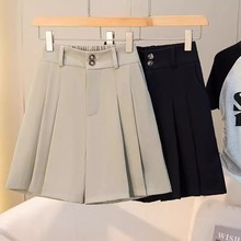 大码高腰遮胯a字休闲阔腿裤潮2025年夏季时尚气质百搭西装短裤女