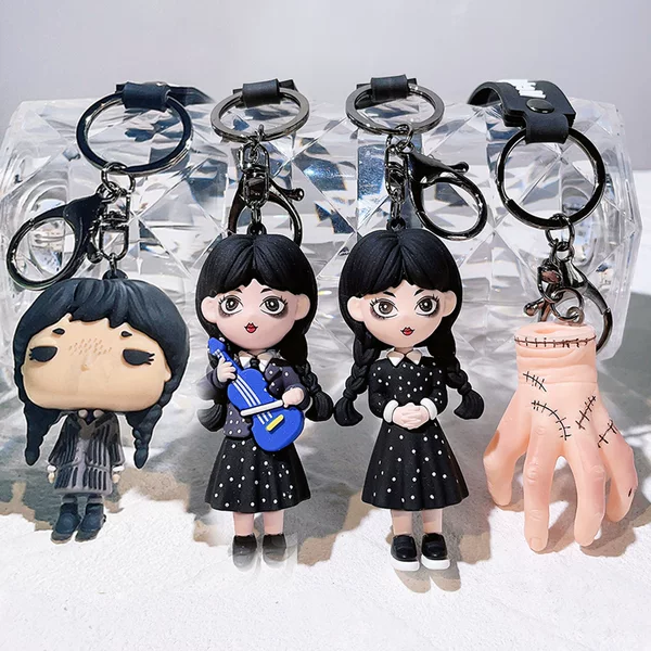 American drama Wednesday keychain Adams a doll 3D keychain Amazon doll doll cross-border hot money