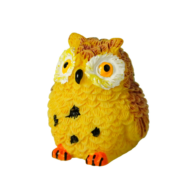 Regalo de búho resina de búho con patas expuestas Adornos decorativos de búho musgo micro paisaje plantas verdes creativas