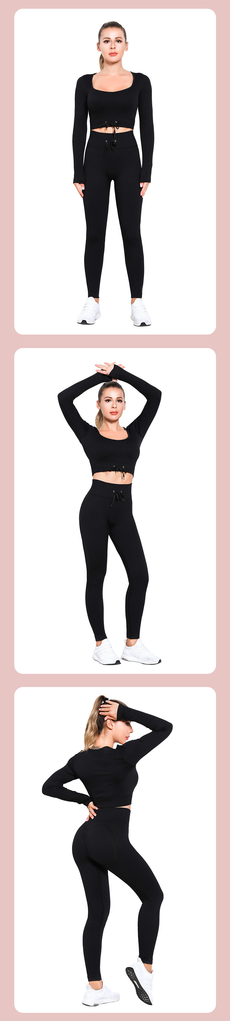 Seamless Yoga Crop Top Two Piece Set