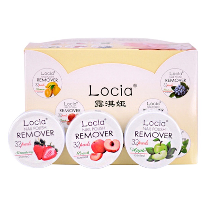 Cross-border Locia water nail polish remover nail polish remover towel fruit flavor 32 pieces tear nail polish supplies nail towel