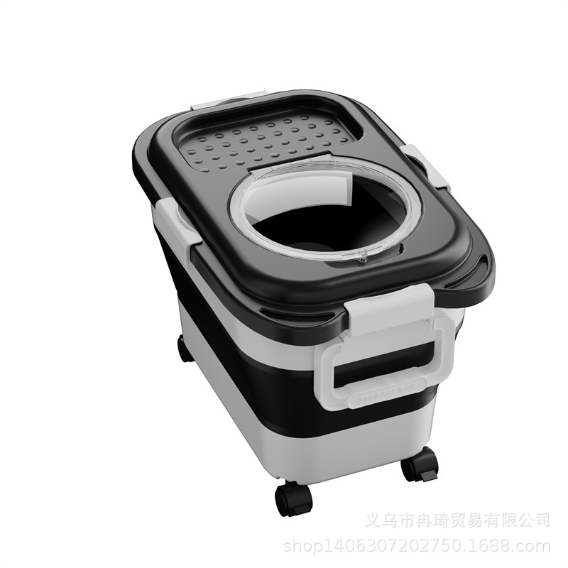 2026 barril de arroz transfronterizo casero sellado barril de almacenamiento de grano plegable alimento para gatos alimento para perros tanque de arroz caja de almacenamiento de harina image 38