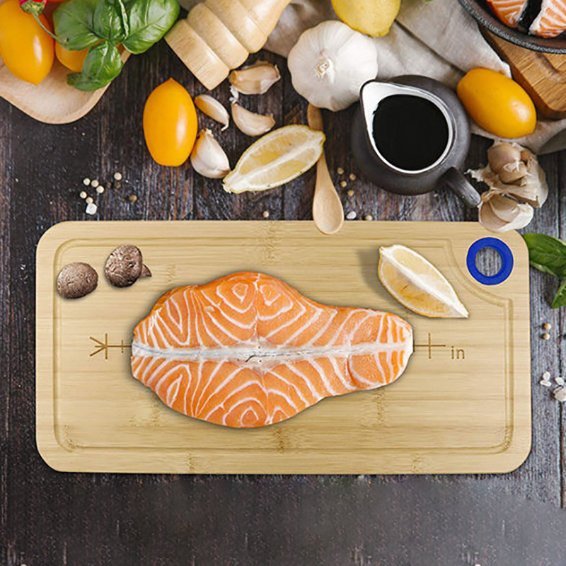 Tablero de cortar de bambú tabla de cortar de bambú doméstica con anillo de silicona tabla de cortar multifuncional cocina fruta y verdura tabla de cortar de Bambú