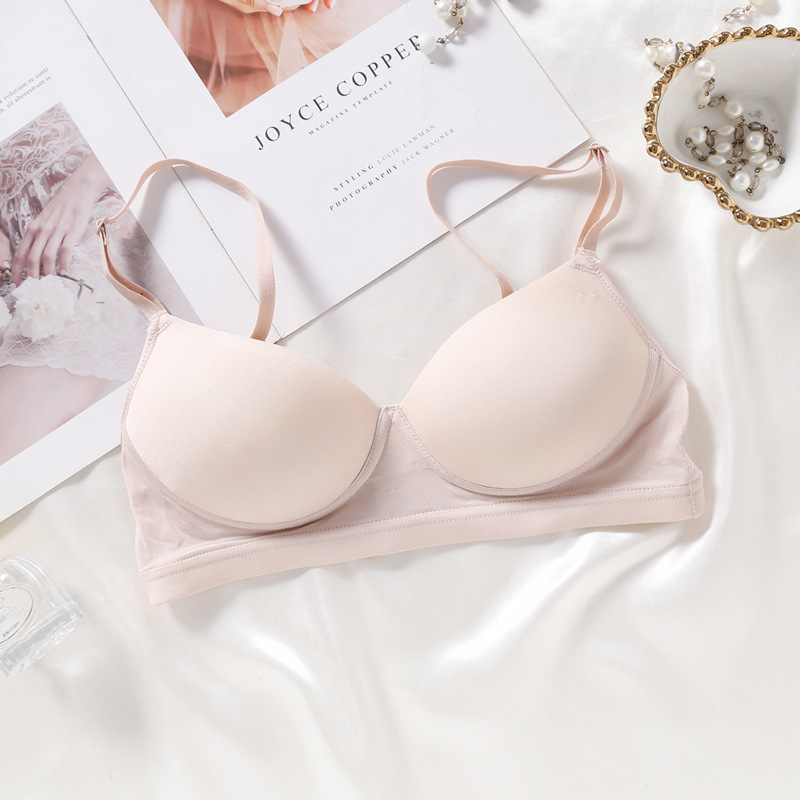 Green Silk Leaf 100% Genuine Silk Mulberry Silk Bra with Detachable Straps, Breathable, Wireless, Three-Row Beauty Bra