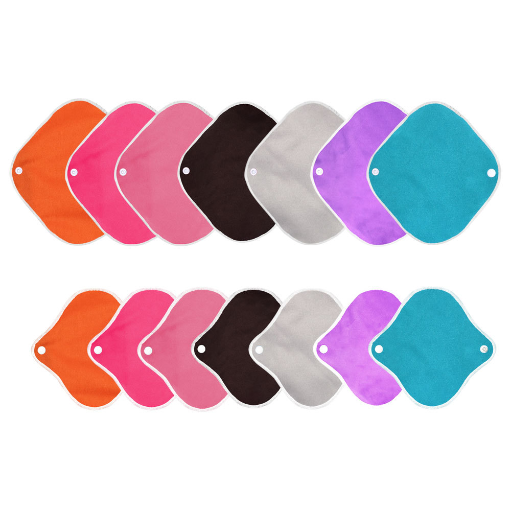 Solid color bamboo charcoal sanitary napkin day and night pads Washable sanitarynapkin washable cloth sanitary napkin