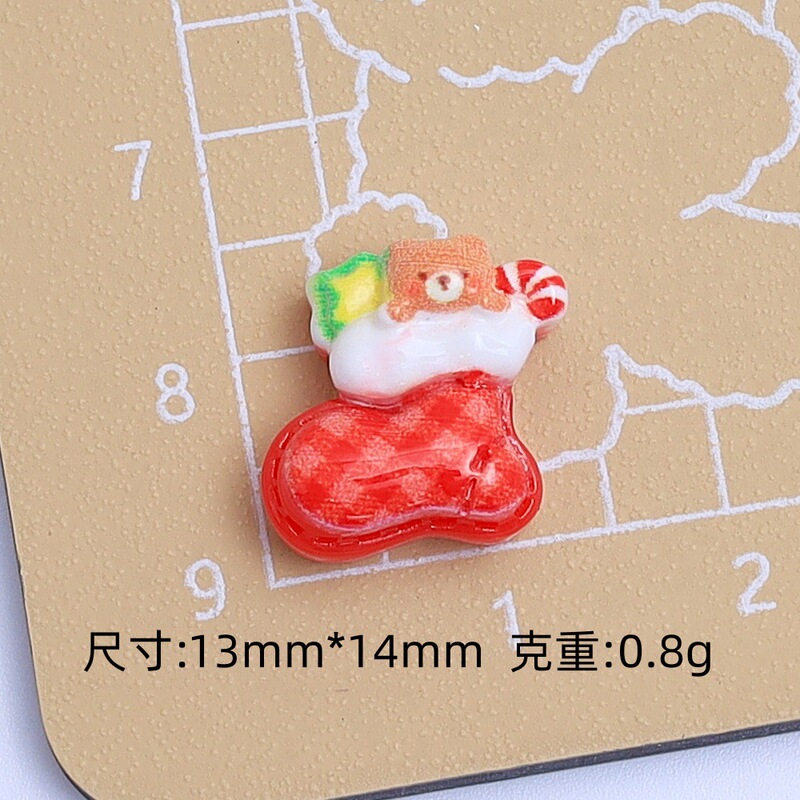 迷你圣诞节雪人卡通diy饰品配件奶油胶树脂小配件发夹美甲材料包|undefined