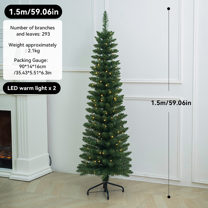 árbol de navidad criptografado árbol de navidad grande verde agudo delgado árbol de lápiz delgado árbol de simulación de árbol de navidad