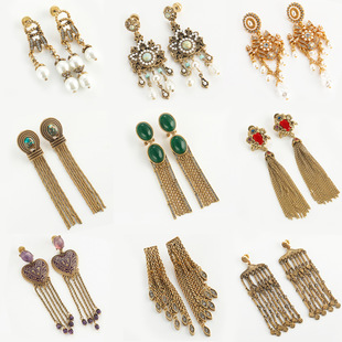 Bronze long earrings from pearl