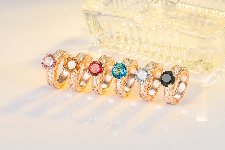 Fashion Geometric Copper Plating Zircon Open Ring 1 Piece