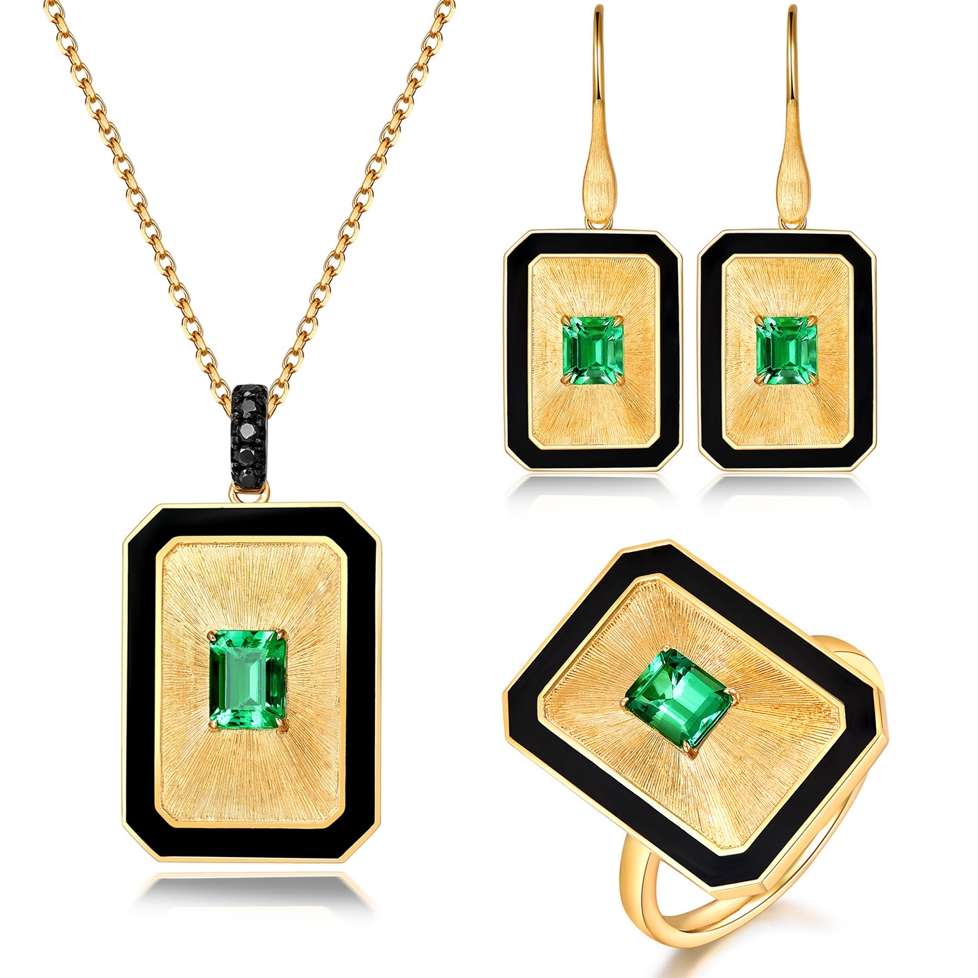 Vintage Style Square Copper Inlay Rhinestones Women's Rings Earrings Necklace display picture 1