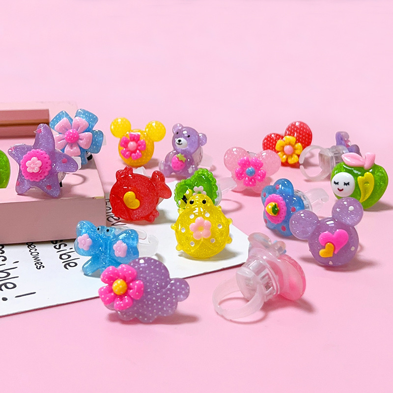 子供用発光アクリルリングライトかわいいキャンディー子供用ホット販売露店発光おもちゃ卸売露店商品|undefined