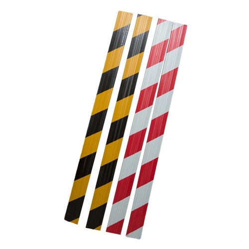 Floor isolation strip, 0.14-inch architectural metal scaffolding skirting, two-tone protective barrier, and warning line