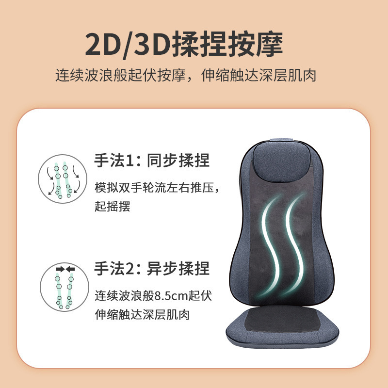 按摩神器全身按摩垫揉捏电动按摩靠背椅垫颈背一体大行程按摩器|undefined