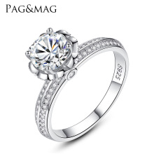 PAG&MAG925银戒指带钻婚戒精品微镶锆石手饰求婚新娘钻戒饰品批发