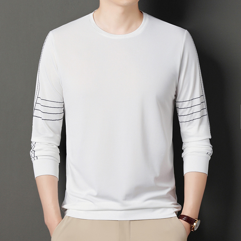 Autumn solid sweatshirt, thin long-sleeve, round collar, loose fit