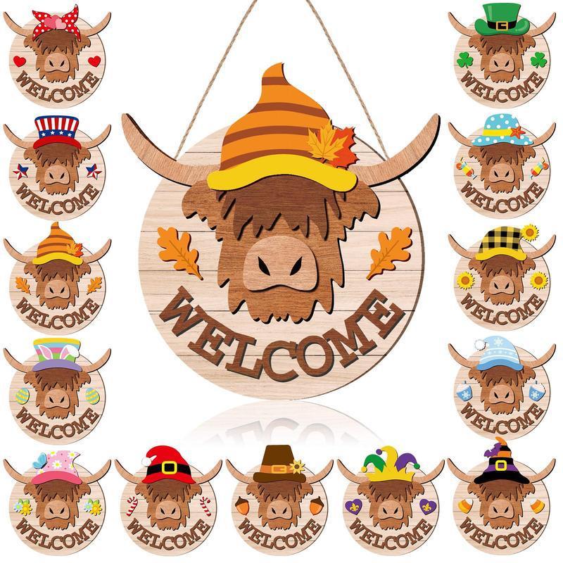 Christmas Halloween 35pcs Interchangeable Welcome Sign|undefined