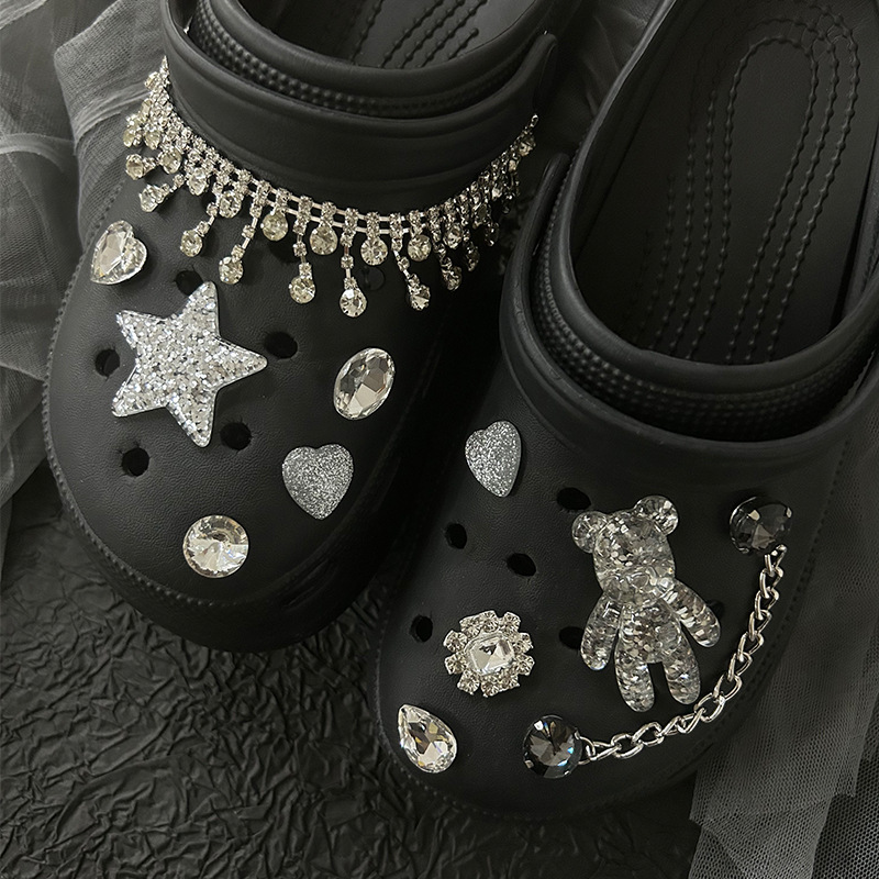 Shoe Buckle Shoe Accessories Type Star Bear Heart Shape Shoe Accessories Alloy Slippers Summer Shoe Buckle