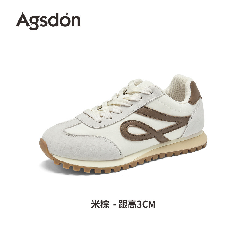 奥古狮登粉色芭蕾德训鞋女2025新款秋季平底板鞋运动休闲阿甘鞋子|undefined