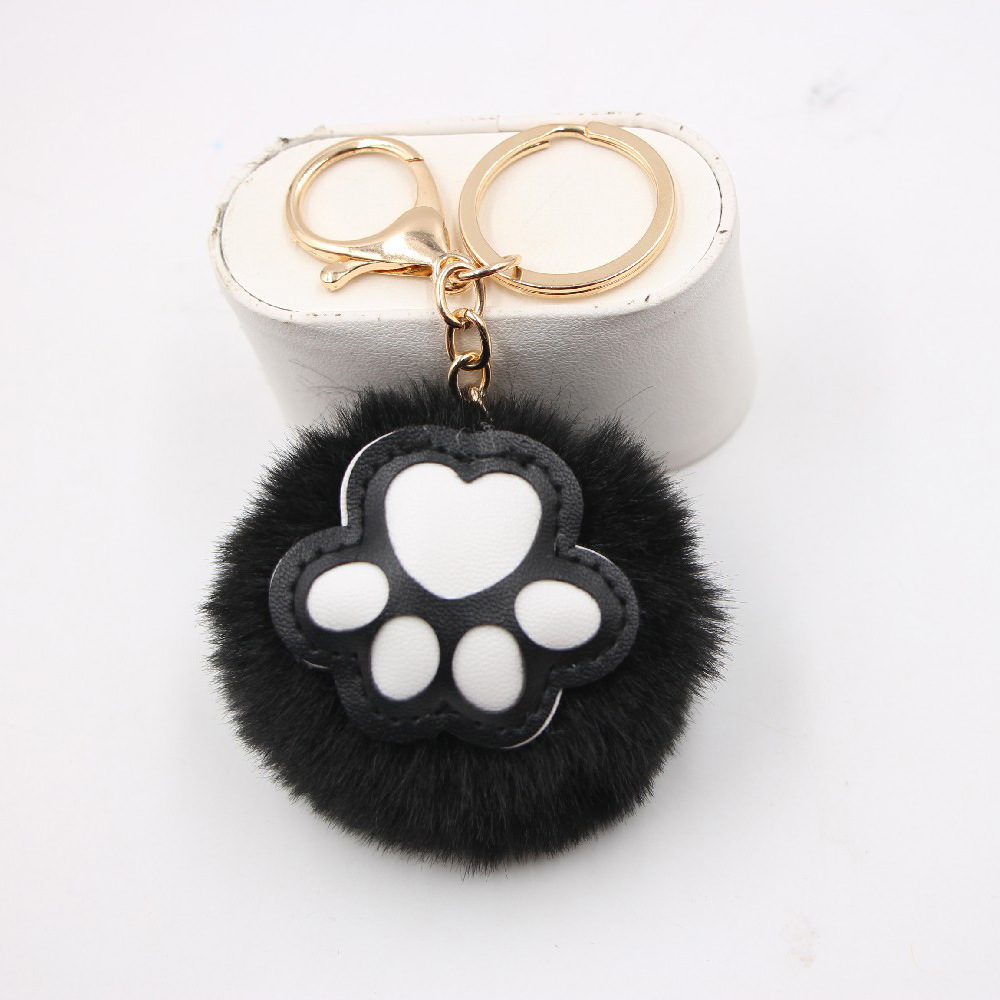 Cute Cat's Claw Keychain Pendant Schoolbag Wallet Bear Paw Plush Pendant Jewelry display picture 9