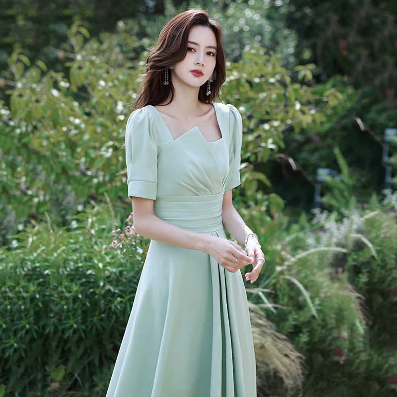 Green evening dress