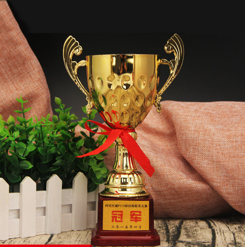 Trofeo metálico de recuerdo para eventos de celebración universales, premio para reuniones anuales, trofeo empresarial, trofeo de cinco estrellas