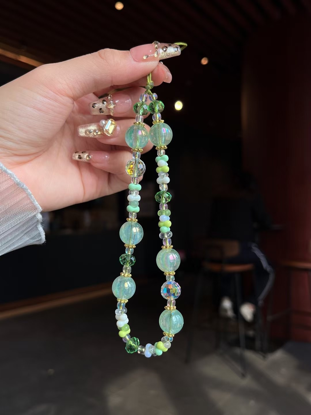 Color caramelo, cordón fresco para teléfono móvil, cadena al por mayor, cuentas, cuentas mixtas, bricolaje, colgante simple hecho a mano, cristal lindo