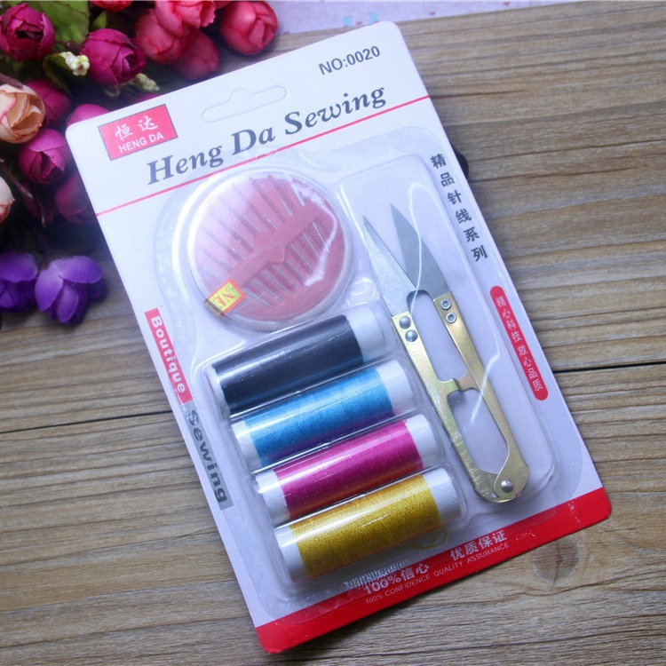 Hengda hilo tijeras + costura combinación costura kit herramientas de costura 2 yuanes tienda de departamentos al por mayor