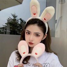 可爱兔耳朵发箍可爱少女心发箍兔子毛绒耳朵头箍景区拍照道具发饰