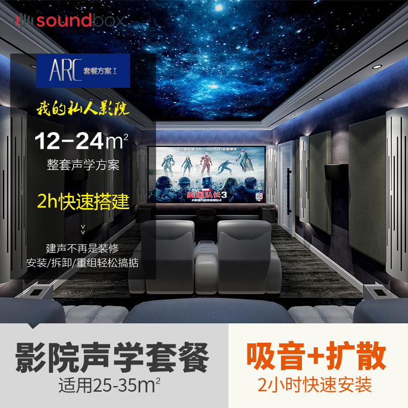 Dr. Acoustic ARC Package Applicable to 25-35 ㎡ Private Cinema Soundproof Sound Absorbing Material Diffuser Acoustic Package