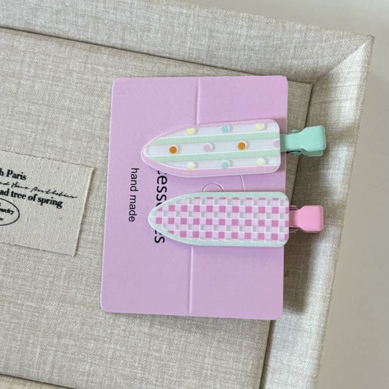 Hair clip set, cute hairgrips for bangs, assorted pastel patterns, multi-piece accessory set
