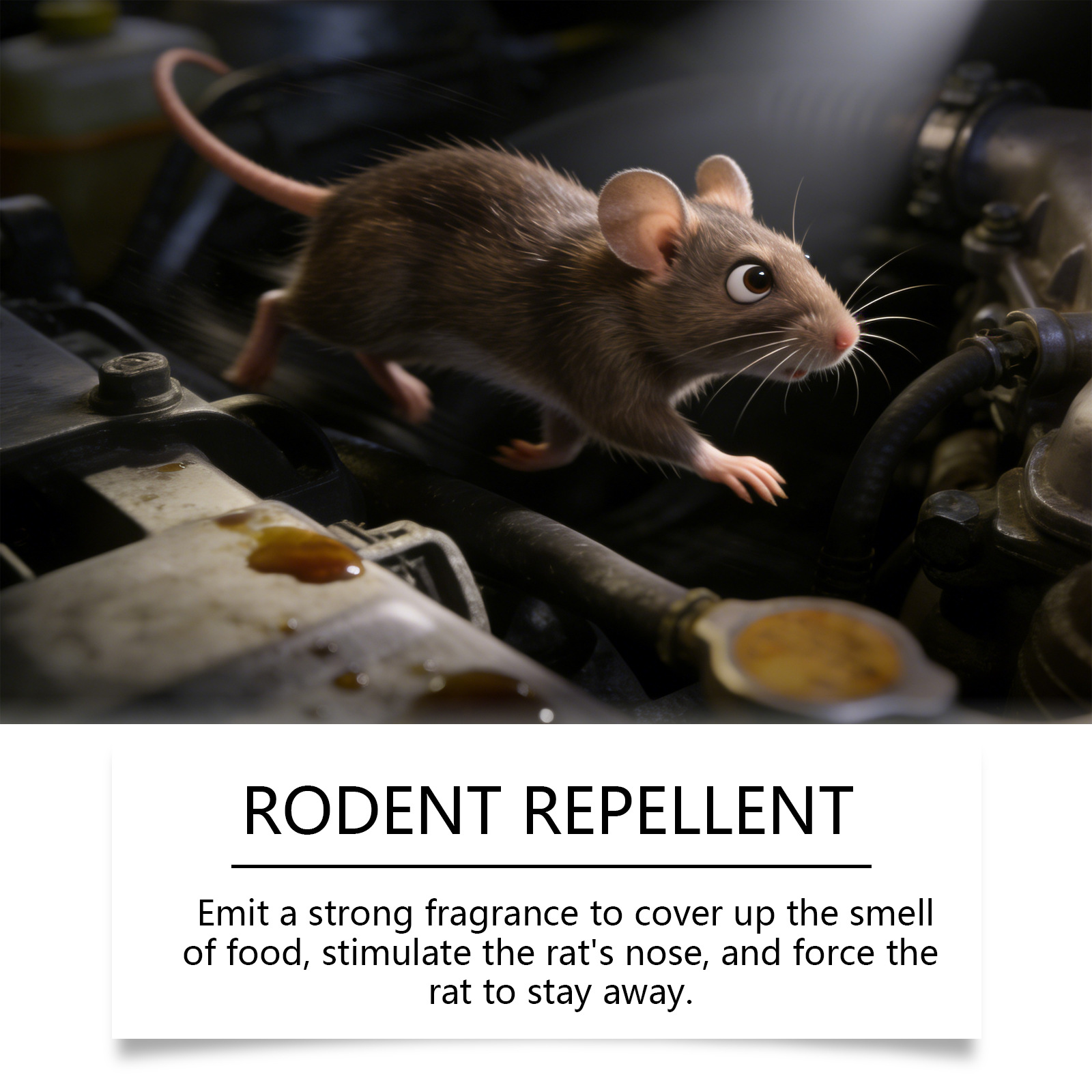 Hikmarion Engine Rat Repellent Spray for Car and Home Use, Safe and Non-Corrosive, Non-Irritating