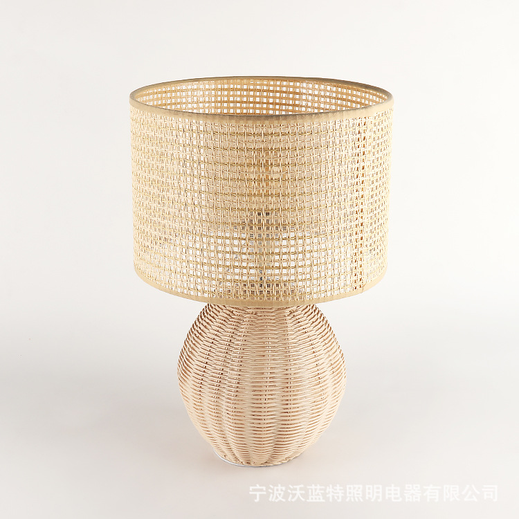 lámparas de mesa de paja artesanía decoración fábrica de venta directa lámpara de noche